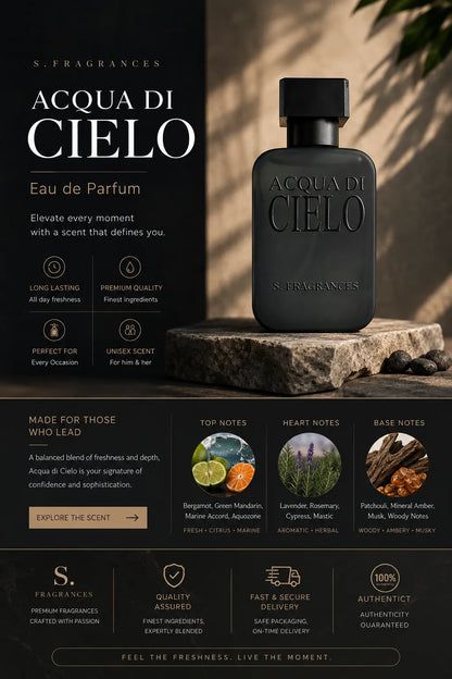 S. Fragrances: ACQUA DI CIELO – Eau De Parfum
